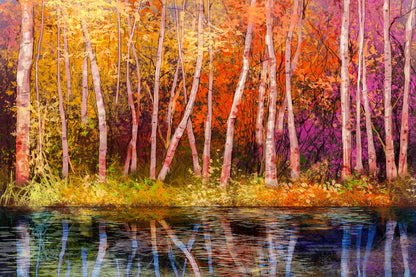 Autumn Forest Oil Painting Home Decor Premium Quality Poster Print Choose Your Sizes