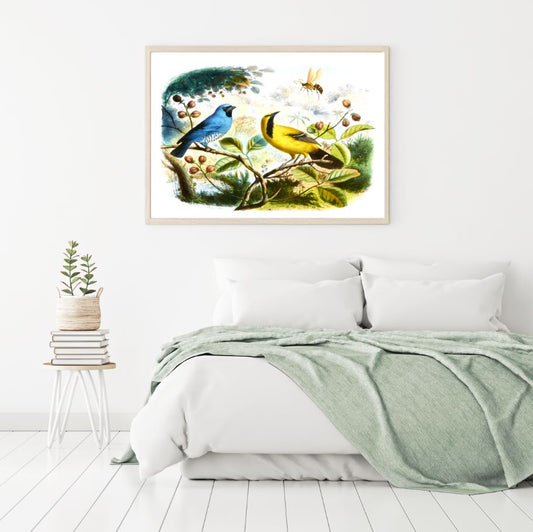 Birds & Bees Watercolor Painting Home Decor Premium Quality Poster Print Choose Your Sizes