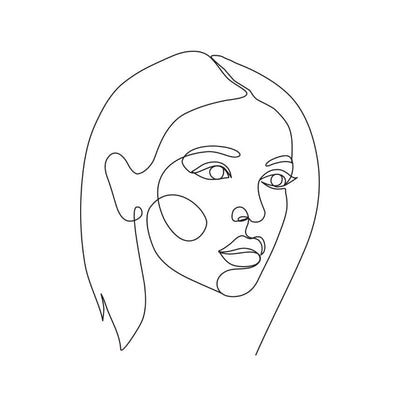 Square Canvas Woman Face Line Art Design High Quality Print 100% Australian Made