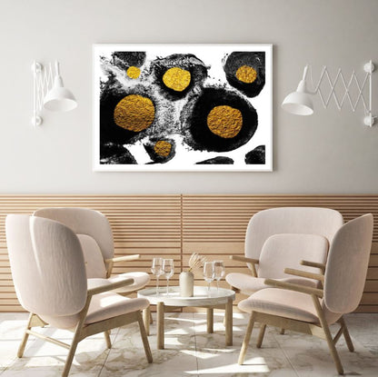 Gold & Black Abstract Design Home Decor Premium Quality Poster Print Choose Your Sizes