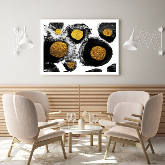 Gold & Black Abstract Design Home Decor Premium Quality Poster Print Choose Your Sizes