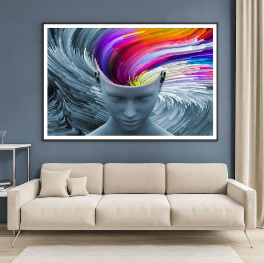 Colorful Human Head Abstract Art Home Decor Premium Quality Poster Print Choose Your Sizes