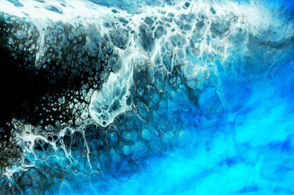 Blue White & Black Abstract Art Home Decor Premium Quality Poster Print Choose Your Sizes