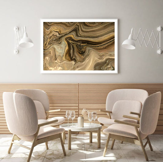 Gold & Brown Abstract Design Home Decor Premium Quality Poster Print Choose Your Sizes