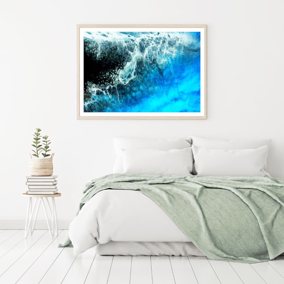 Blue White & Black Abstract Art Home Decor Premium Quality Poster Print Choose Your Sizes