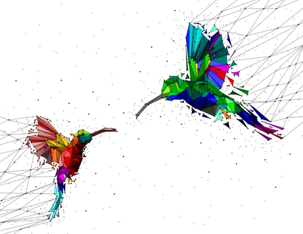 Humming Birds Abstract Design Home Decor Premium Quality Poster Print Choose Your Sizes