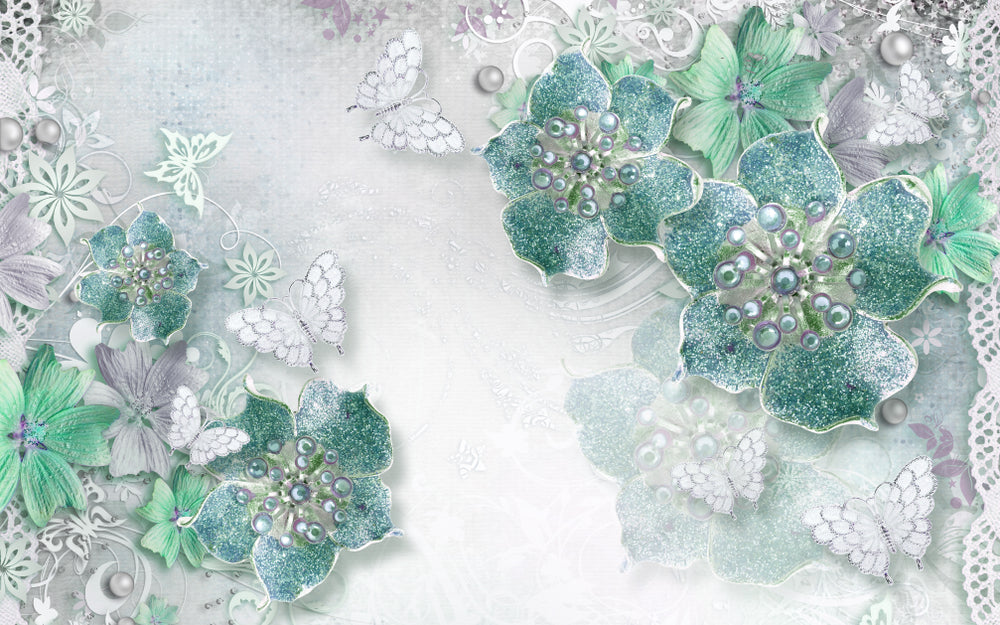 Shiny 3 D Floral Design Print 100% Australian Made