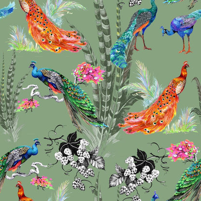 Square Canvas Peacock Birds on Flower Tree Art High Quality Print 100% Australian Made