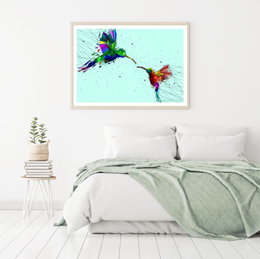 Humming Birds Abstract Design Home Decor Premium Quality Poster Print Choose Your Sizes