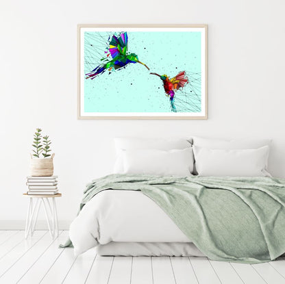 Humming Birds Abstract Design Home Decor Premium Quality Poster Print Choose Your Sizes