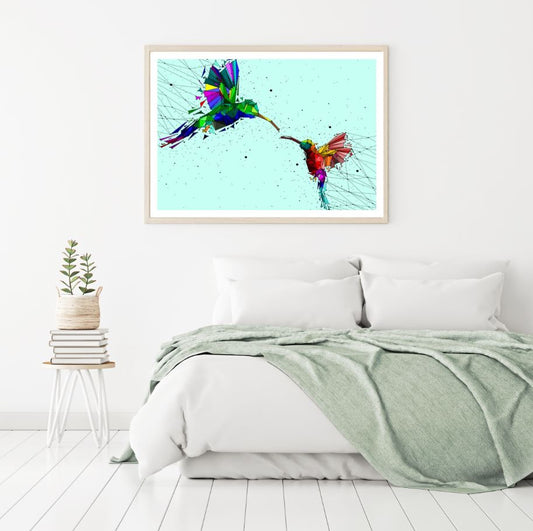 Humming Birds Abstract Design Home Decor Premium Quality Poster Print Choose Your Sizes