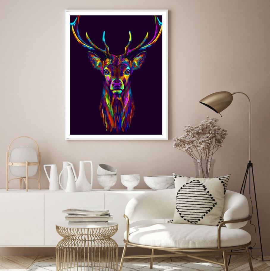 Deer Portrait Abstract Design Home Decor Premium Quality Poster Print Choose Your Sizes
