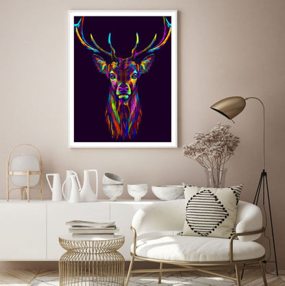 Deer Portrait Abstract Design Home Decor Premium Quality Poster Print Choose Your Sizes