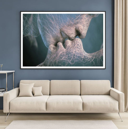 Couple Kissing Abstract Design Home Decor Premium Quality Poster Print Choose Your Sizes