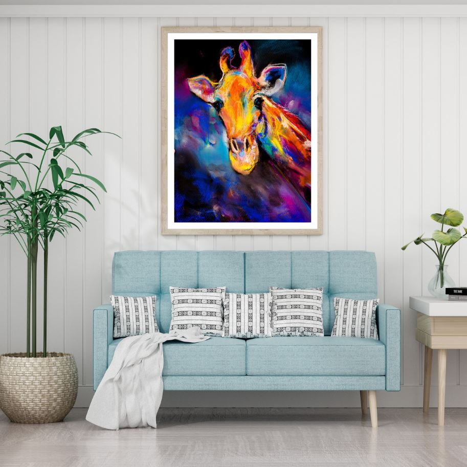 Giraffe Portrait Abstract Design Home Decor Premium Quality Poster Print Choose Your Sizes