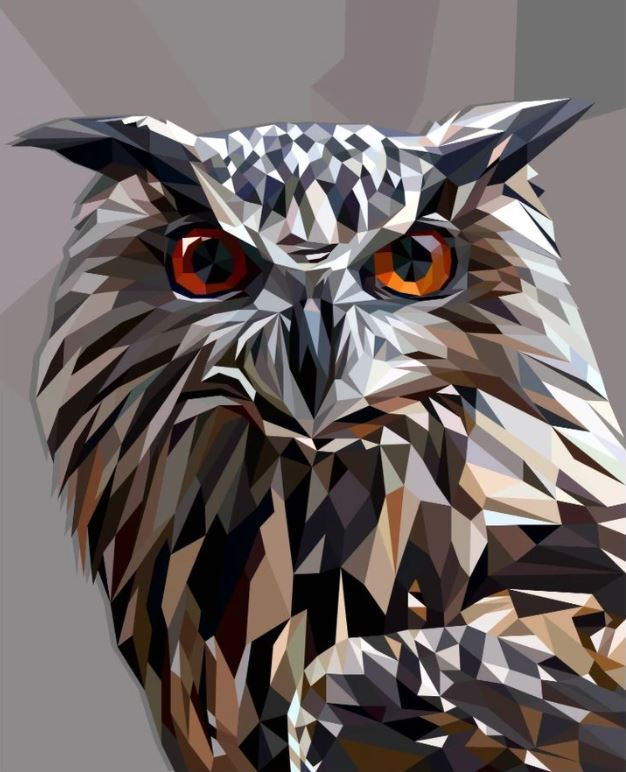 Owl Portrait Abstract Design Home Decor Premium Quality Poster Print Choose Your Sizes
