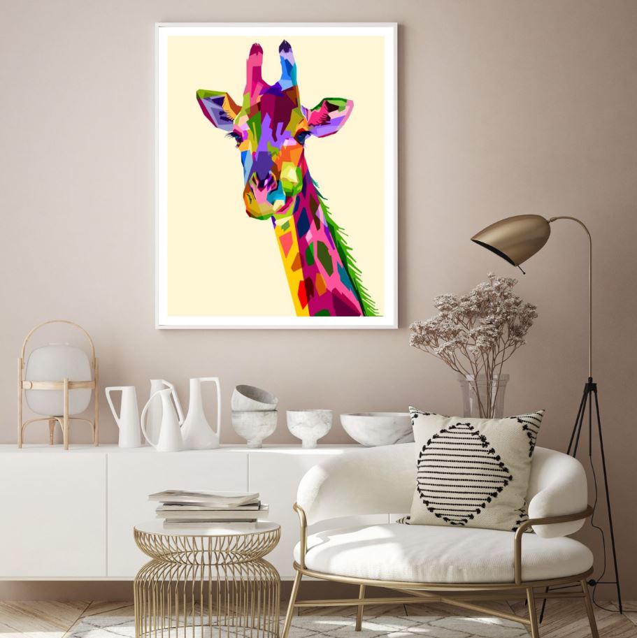 Giraffe Portrait Abstract Design Home Decor Premium Quality Poster Print Choose Your Sizes