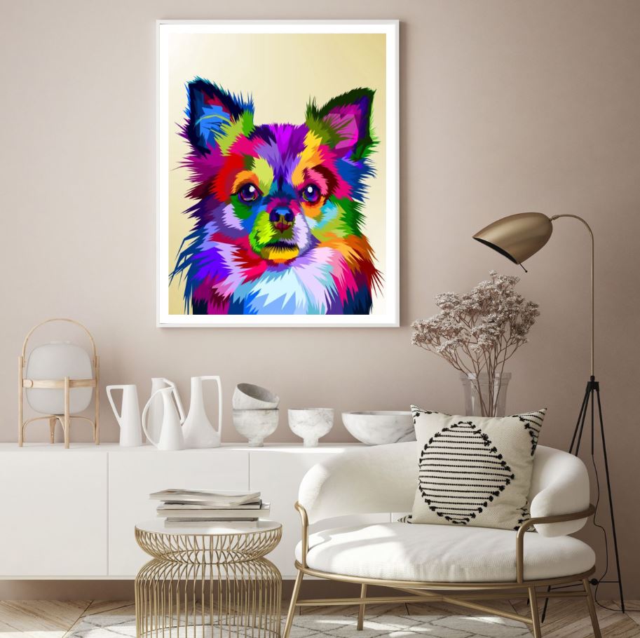 Dog Portrait Abstract Design Home Decor Premium Quality Poster Print Choose Your Sizes