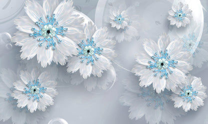 Blue & White Floral Design Print 100% Australian Made