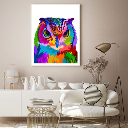 Owl Portrait Abstract Design Home Decor Premium Quality Poster Print Choose Your Sizes