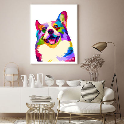 Dog Portrait Abstract Design Home Decor Premium Quality Poster Print Choose Your Sizes
