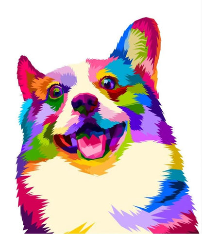 Dog Portrait Abstract Design Home Decor Premium Quality Poster Print Choose Your Sizes