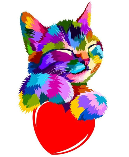Cat Portrait Abstract Design Home Decor Premium Quality Poster Print Choose Your Sizes