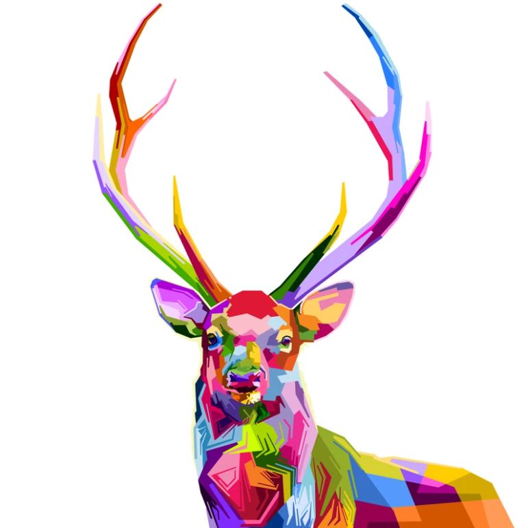 Deer Portrait Abstract Design Home Decor Premium Quality Poster Print Choose Your Sizes