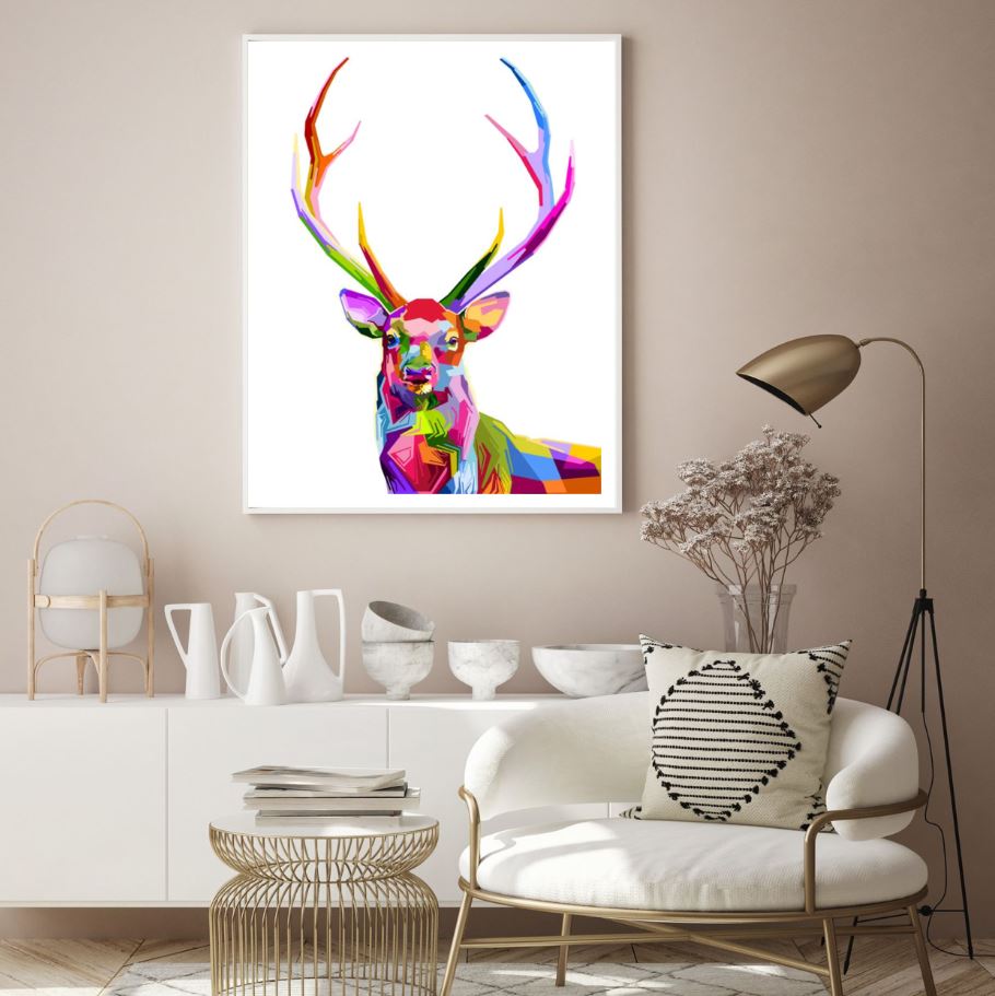Deer Portrait Abstract Design Home Decor Premium Quality Poster Print Choose Your Sizes