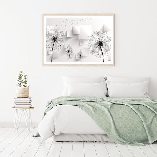 B&W Dandelion Flowers Design Home Decor Premium Quality Poster Print Choose Your Sizes