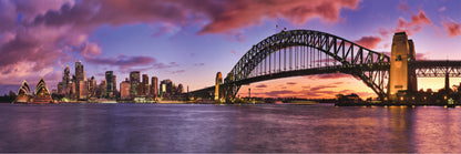 Panoramic Canvas Sydney Harbour Bridge & Opera House Sunset High Quality 100% Australian made wall Canvas Print ready to hang