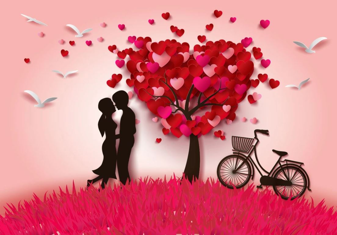 Couple & Heart Tree Vector Design Home Decor Premium Quality Poster Print Choose Your Sizes