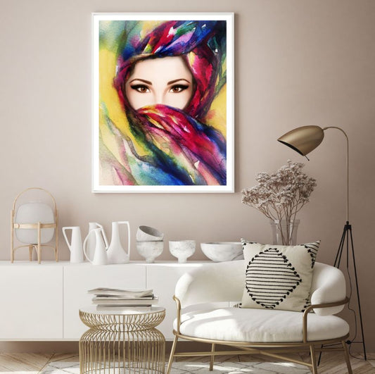 Colorful Girl Portrait Abstract Home Decor Premium Quality Poster Print Choose Your Sizes