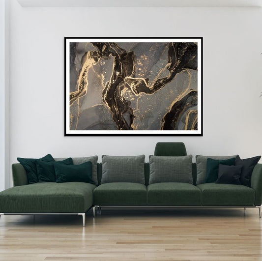 Black & Gold Abstract Design Home Decor Premium Quality Poster Print Choose Your Sizes