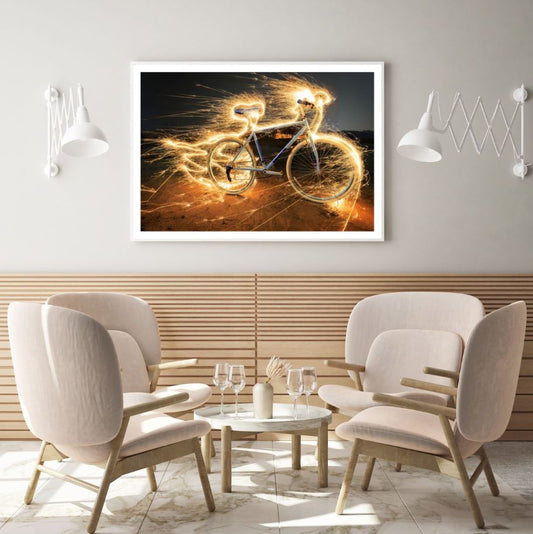 Colorful Bicycle Light Painting Home Decor Premium Quality Poster Print Choose Your Sizes