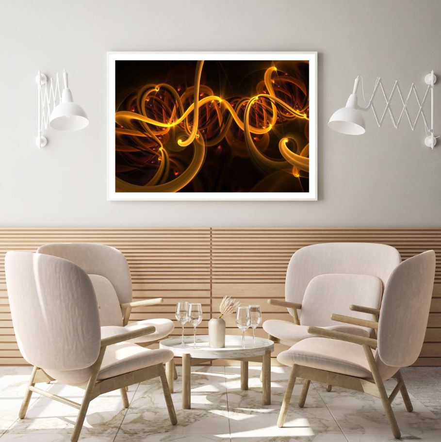 Gold Spiral Abstract Design Home Decor Premium Quality Poster Print Choose Your Sizes