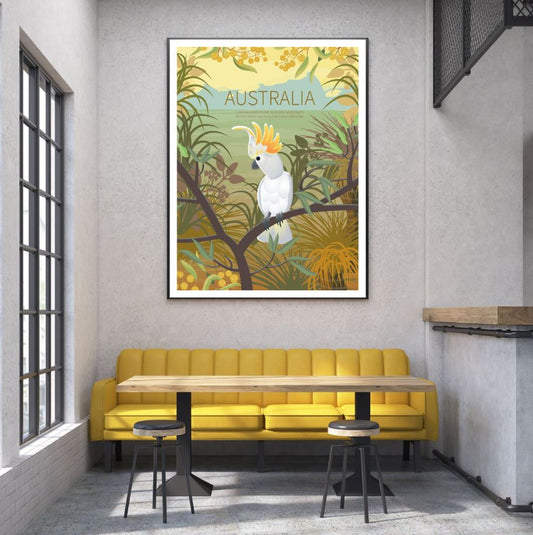 Australian White Parrot Vector Home Decor Premium Quality Poster Print Choose Your Sizes