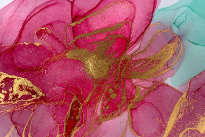 Pink Green & Gold Abstract Design Home Decor Premium Quality Poster Print Choose Your Sizes
