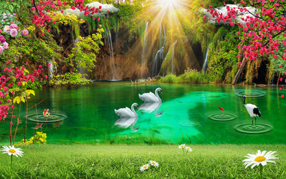 Birds on Lake Scenery Photograph Home Decor Premium Quality Poster Print Choose Your Sizes