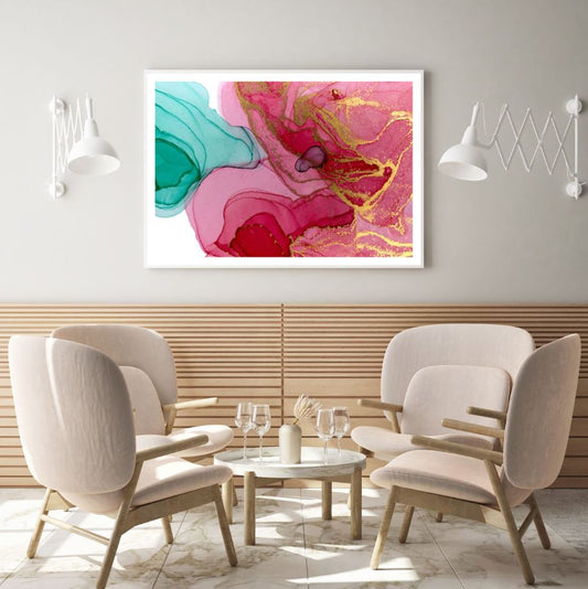 Pink & Green Abstract Design Home Decor Premium Quality Poster Print Choose Your Sizes
