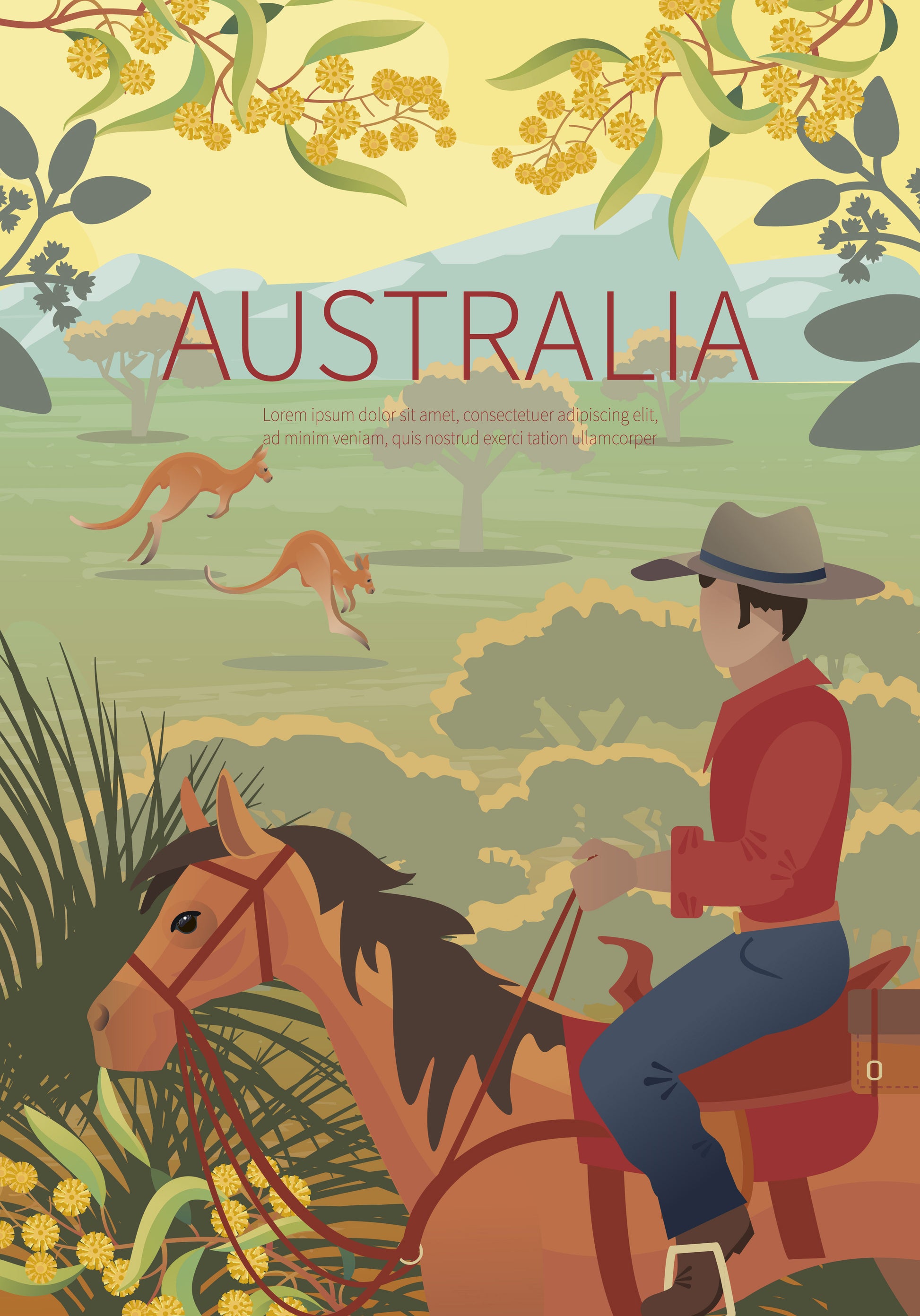 Horse Rider Vector Painting Home Decor Premium Quality Poster Print Choose Your Sizes