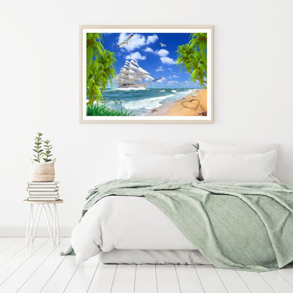 Ship on Sea Scenery Photograph Home Decor Premium Quality Poster Print Choose Your Sizes
