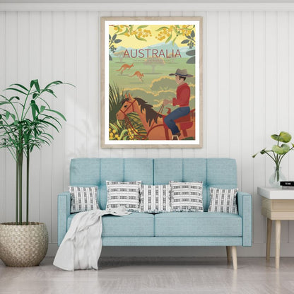 Horse Rider Vector Painting Home Decor Premium Quality Poster Print Choose Your Sizes