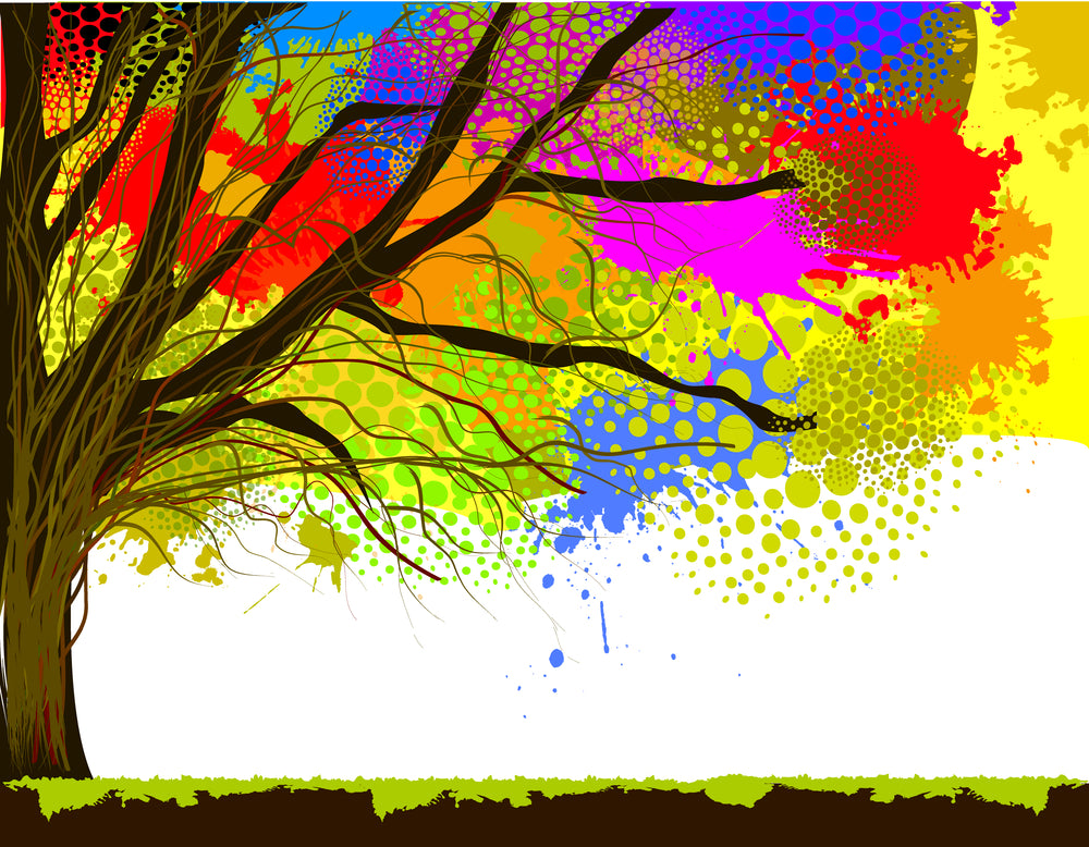 Colorful Tree Digital Art Design Home Decor Premium Quality Poster Print Choose Your Sizes