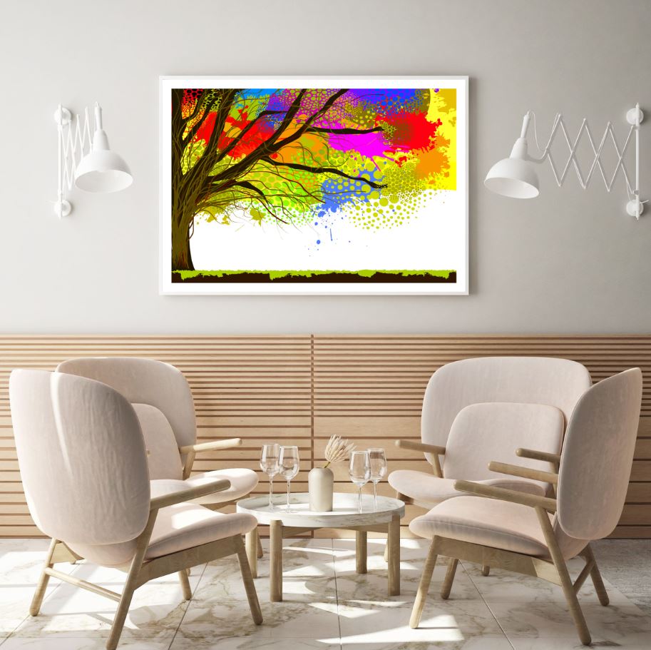 Colorful Tree Digital Art Design Home Decor Premium Quality Poster Print Choose Your Sizes