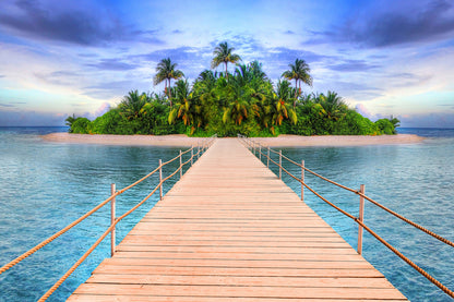 Wooden Pier Over Beach Photograph Print 100% Australian Made