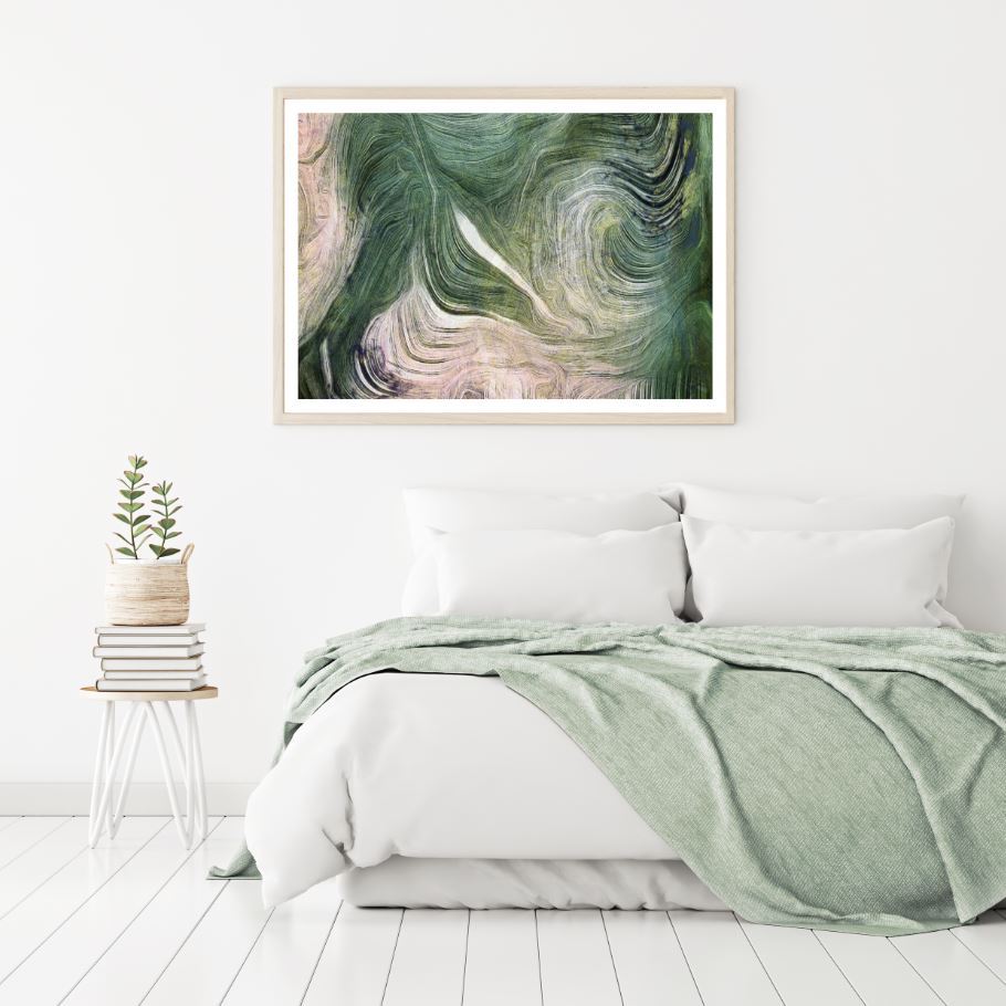 Green & Pink Abstract Design Home Decor Premium Quality Poster Print Choose Your Sizes