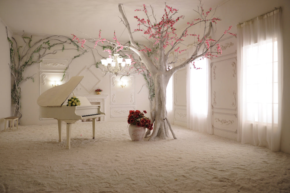 Piano & Floral Tree In A Room Print 100% Australian Made