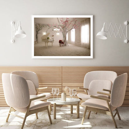 Piano & Tree in House Photograph Home Decor Premium Quality Poster Print Choose Your Sizes