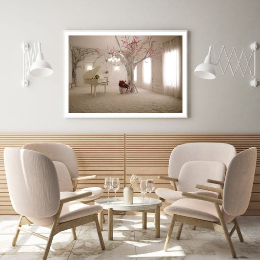 Piano & Tree in House Photograph Home Decor Premium Quality Poster Print Choose Your Sizes